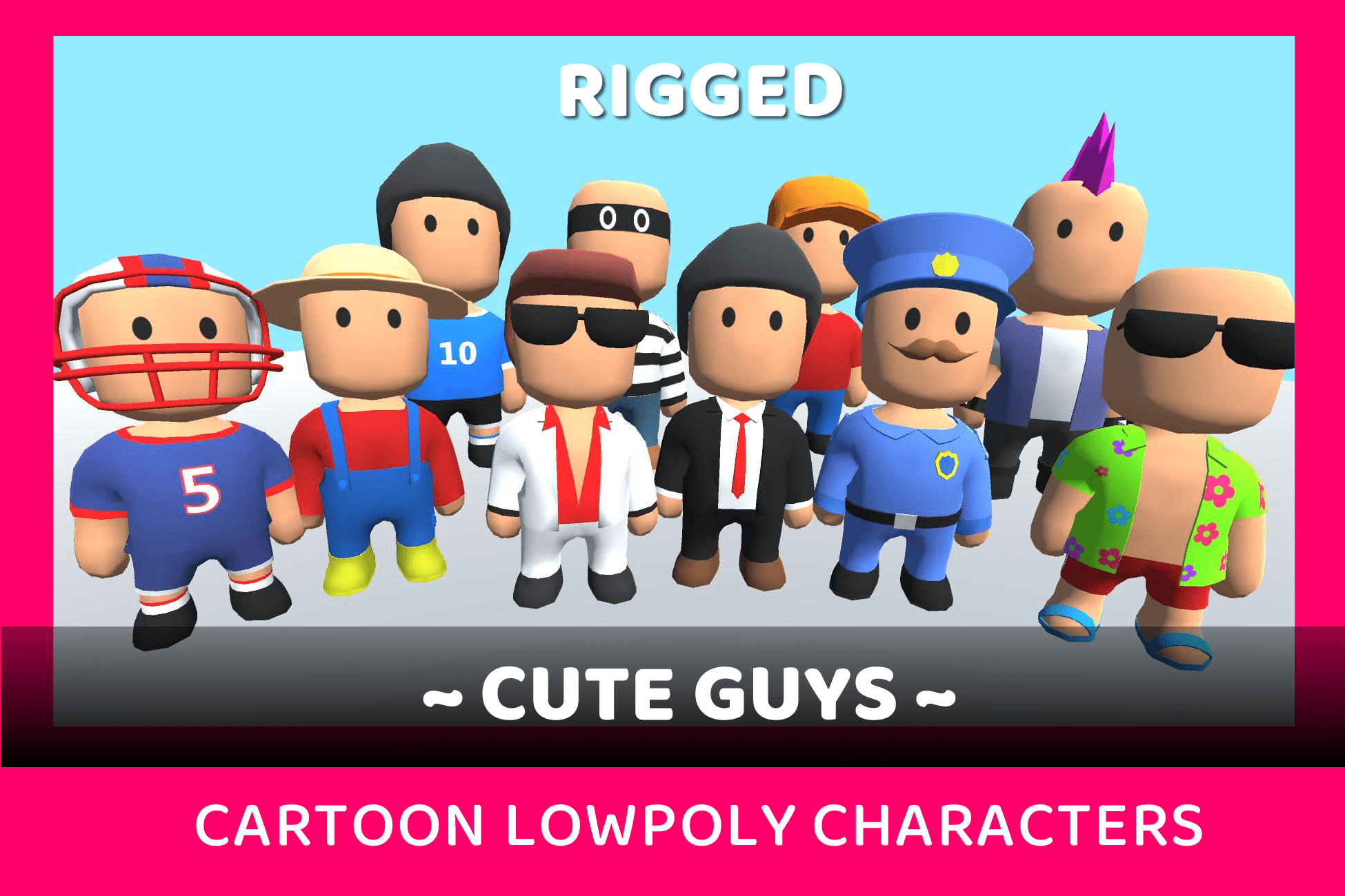 Cute Guys Lowpoly Characters 2