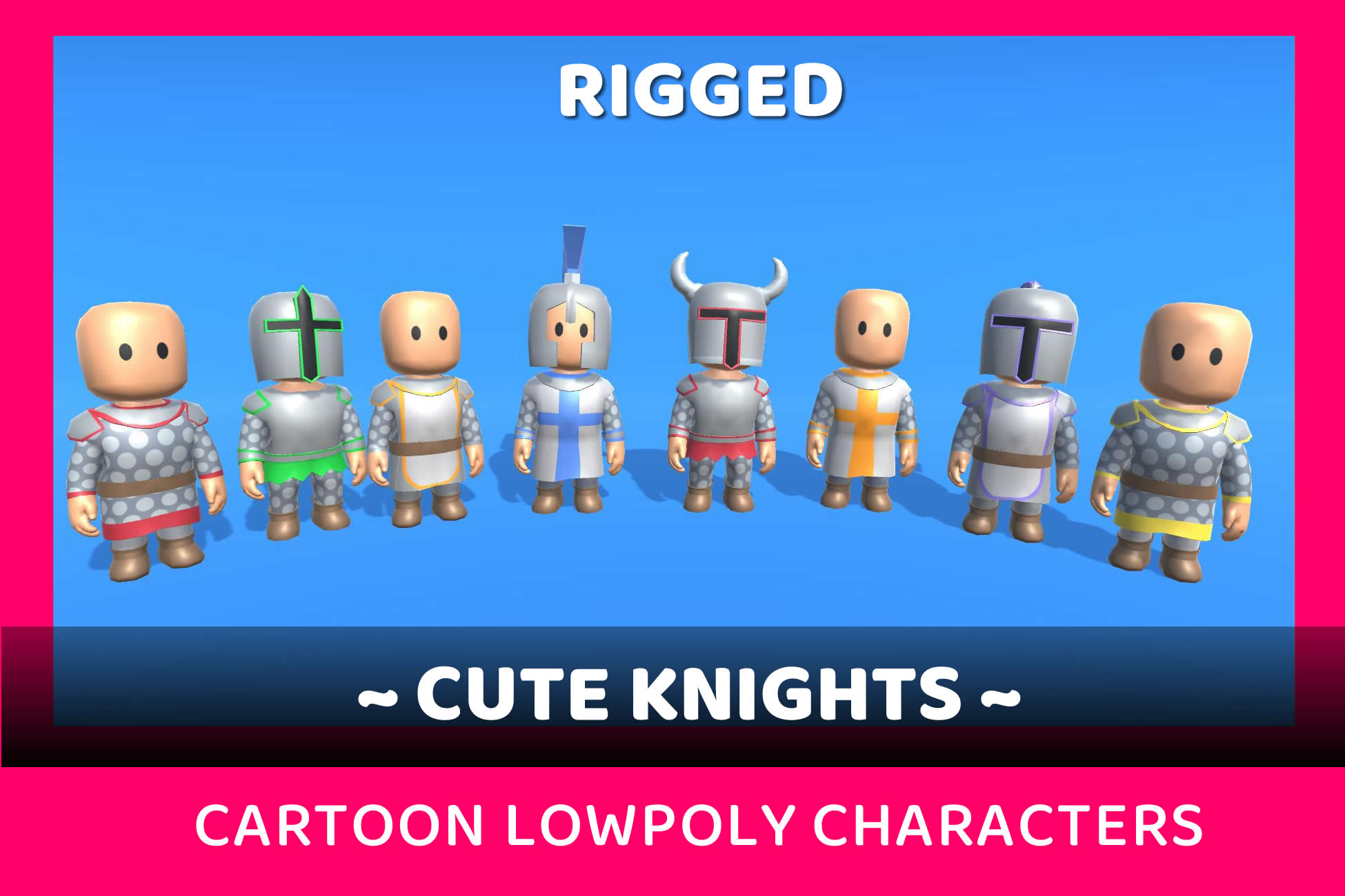 Cute Knights Lowpoly Characters